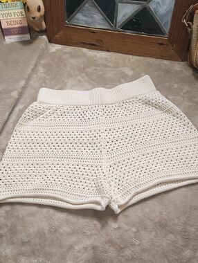 Sincerely Jules Cream Crochet Knit Shorts